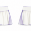 White and Purple Pleated A-Line Mini Skirt