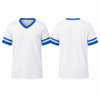 White and Blue V-Neck Short Sleeve T-Shirt