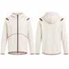 Cream and Maroon Full-Zip Hoodie