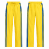 Yellow and Blue Straight-Leg Track Pants with Side Stripe and Drawstring Waist