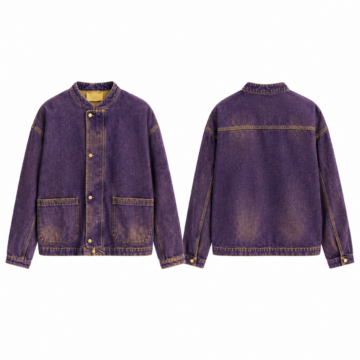 Purple and Gold Single-Breasted Tailored Blazer